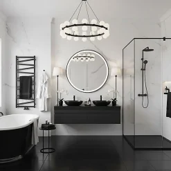 Sèche-serviette eau chaude noir de 510mm de haut et 400mm de large - 163 Watt - VIP510/400ZXN