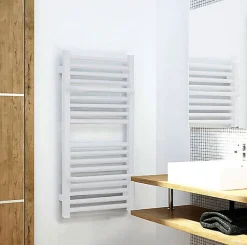 Sèche-serviette eau chaude blanc de 820mm de haut et 300mm de large - 247 Watt - LIM820/300SXB