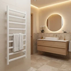 Sèche-serviette eau chaude blanc de 840mm de haut et 500mm de large - 306 Watt - SIM840/500SXB
