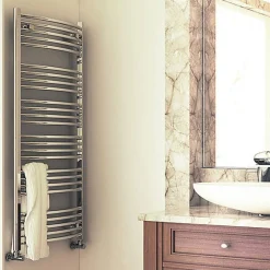 Sèche-serviette eau chaude chromé de 1479mm de haut et 600mm de large - 559 Watt - DOM1479/600SXCROK