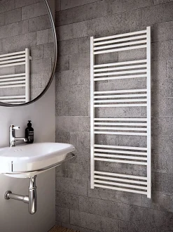 Sèche-serviette eau chaude blanc de 1140mm de haut et 500mm de large - 487 Watt - FIO1140/500SXB