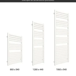 Sèche-serviette eau chaude blanc de 1260mm de haut et 540mm de large - 605 Watt - MAN1260/540SXB