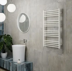 Sèche-serviette eau chaude blanc de 900mm de haut et 600mm de large - 451 Watt - FIO900/600ZXB