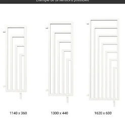 Sèche-serviette eau chaude blanc de 1140mm de haut et 360mm de large - 421 Watt - ANG1140/360DWYLB