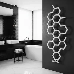 Sèche-serviette eau chaude blanc de 821mm de haut et 486mm de large - 248 Watt - HEX821/486ZXB