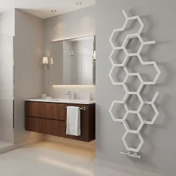 Sèche-serviette eau chaude blanc de 821mm de haut et 486mm de large - 248 Watt - HEX821/486ZXB