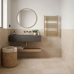 Sèche-serviette eau chaude doré de 660mm de haut et 680mm de large - 373 Watt - FIO660/680SXBRA