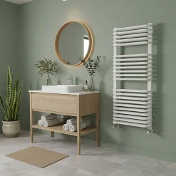 Sèche-serviette eau chaude blanc de 1260mm de haut et 640mm de large - 1173 Watt - TYT1260/640SXB