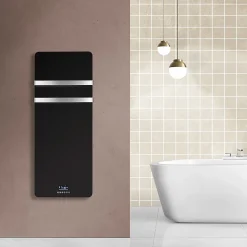 Sèche-Serviette Electrique en Verre mural Omiros Sannover 850 W Noir