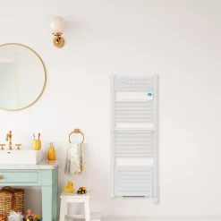 Sèche-serviette électrique à inertie fluide Noirot Actibain 500W + soufflerie 1000W