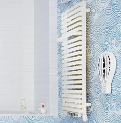 Sèche-serviette électrique blanc de 1320mm de haut et 600mm de large - 800 Watt - CIT1320/600E8BBLO