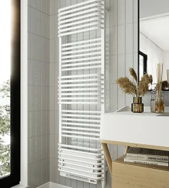 Sèche-serviette électrique blanc de 1180mm de haut et 600mm de large - 800 Watt - POL1180/600E8BBLO