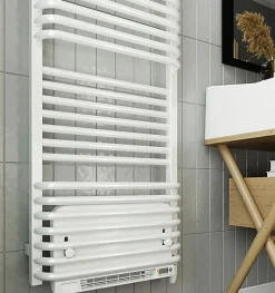 Sèche-serviette électrique blanc de 1580mm de haut et 500mm de large - 800 Watt - POL1580/500E8BBLO
