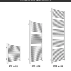 Sèche-serviette électrique chromé - (HxL) 1035x430mm - 500 (Watts) - 500 Watt - MIK1035-430E1CRO