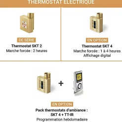 Sèche-serviette électrique doré - (HxL) 1140x500 mm - 600 Watts - 600 Watt - ALE1140-500E1BRA