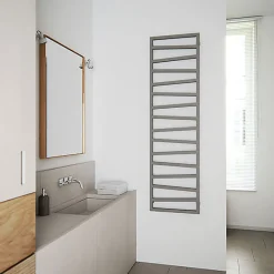 Sèche-serviette électrique gris - (HxL) 1310x500 mm - 600 ( Watts) - 600 Watt - ZIG1310-500E8MST