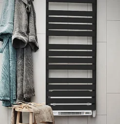 Sèche-serviette électrique noir de 1695mm de haut et 600mm de large - 1000 Watt - WAR1690600TE8NBLO