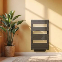 Sèche-serviette électrique sans fluide avec soufflerie 500 + 1000 W H.108,4xL60cm BESTHERM HANAE noir