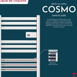 Sèche-serviette électrique sans fluide connecté WiFi 500W Thomson COSMO blanc