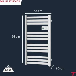 Sèche-serviette électrique sans fluide connecté WiFi 500W Thomson COSMO blanc