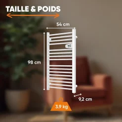 Sèche-serviette électrique sans fluide 500W H.98xL54cm BESTHERM HESTIA blanc