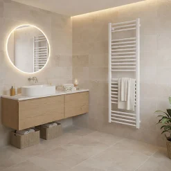 Sèche-serviette mixte blanc - (HxL) 1510x500mm - 600 Watt - 607 Watt - BON1510-500Z1B