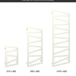 Sèche-serviette mixte blanc - (HxL) 1230x400mm - 400 Watt - 386 Watt - WIN1230-400Z1B