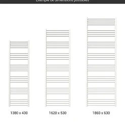 Sèche-serviette mixte blanc - (HxL) 1860x530mm - 800 Watt - 832 Watt - FIO1860-530Z1B