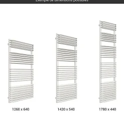 Sèche-serviette mixte blanc de 1260mm de haut et 540mm de large - 1002 Watt - TYT1260/540SOAZ8B