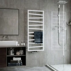Sèche-serviette mixte blanc de 600mm de haut et 500mm de large - 249 Watt - ZIG600/500KDZ8B