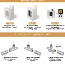 Sèche-serviette mixte blanc - (HxL) 1140x530mm - 600 Watt - 511 Watt - FIO1140-530V2B