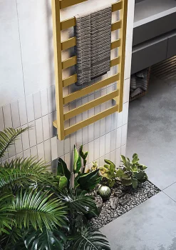 Sèche-serviette mixte doré de 670mm de haut et 300mm de large - 185 Watt - VIV670/300V2BRA