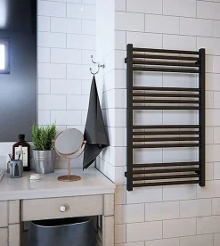 Sèche-serviette mixte noir - (HxL) 900x480 mm - 400 Watt - 375 Watt - FIO900-480Z8N