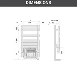 Sèche-serviette soufflant électrique blanc - HxL : 1698x500mm - 1000 Watt - ROE-170-050/IFS/B