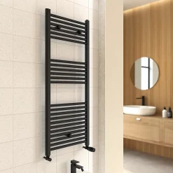 Sèche-Serviettes De Salle De Bain En Acier Noir 50X180