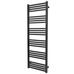Sèche-serviettes eau chaude en acier GoodHome Duala noir 24 barres - 518 W