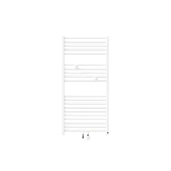 Sèche-serviettes eau chaude Riva 4 487W raccordement central blanc brillant - THERMOR - 471607
