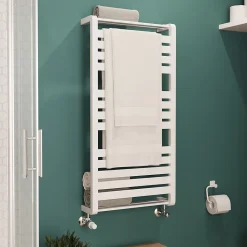 Sèche-serviettes eau chaude en acier GoodHome Loreto vertical blanc 546 W