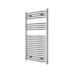 Sèche-serviettes eau chaude en acier galbé Flomasta argent 382W