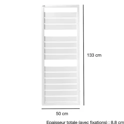 Sèche-serviettes eau chaude en acier Acova Astrakan grey aluminium 608W