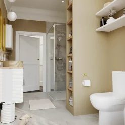 Sèche-serviettes eau chaude en acier GoodHome Duala blanc 16 barres - 325 W