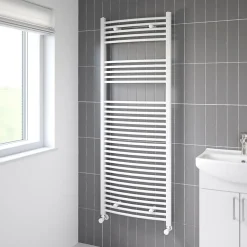 Sèche-serviettes eau chaude en acier galbé Flomasta blanc 816W