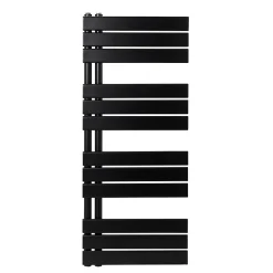 Sèche-serviettes eau chaude en acier GoodHome Boxwood noir 488W