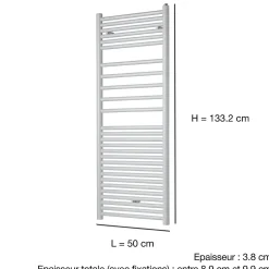 Sèche-serviettes eau chaude en acier Acova Angora blanc 615W