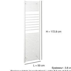 Sèche-serviettes eau chaude en acier Acova Angora blanc 795W