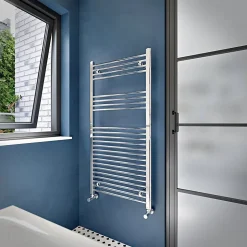 Sèche-serviettes eau chaude en acier Flomasta argent 415W