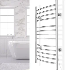 Sèche-serviettes électrique chrome 150W WarmlyYours, Dimensions: 101.6 cm x 45.7 cm