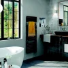 Sèche-serviettes électrique à inertie fluide Sauter Asama connectable anthracite 750W + soufflerie 1000W
