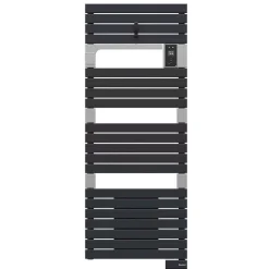 Sèche-serviettes électrique à inertie fluide Sauter Asama connectable anthracite 750W + soufflerie 1000W