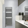 Sèche-serviettes électrique à inertie fluide Acova Astrakan +Air grey aluminium 750W + soufflerie 1000W
